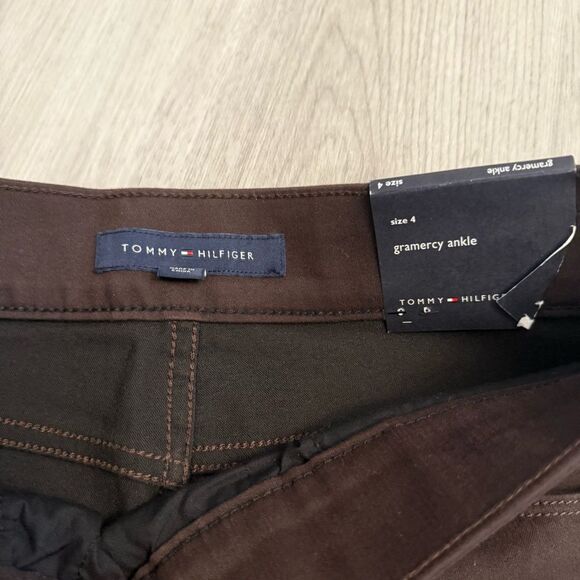 NWT Tommy Hilfiger Chocolate Brown Gramercy Sateen Skinny Ankle Pull On Jeans 4 - Picture 6 of 9